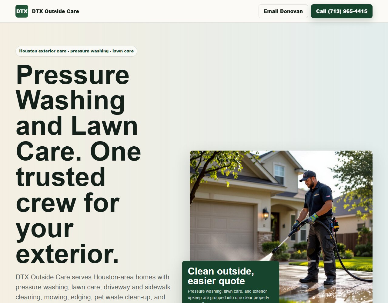 DTX Outside Care website preview