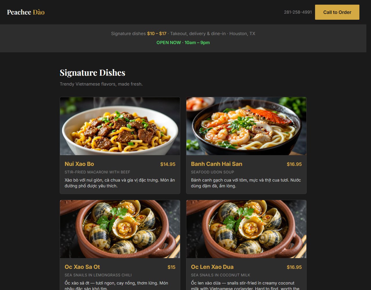Saigon Kitchen website preview